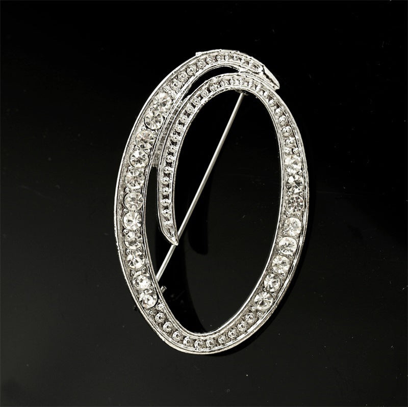 26 English Alphabet Brooch with Diamonds