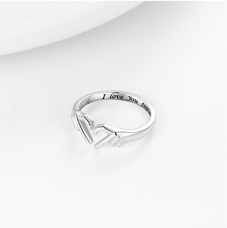 Romantic Heart Hand Hug Fashion Ring