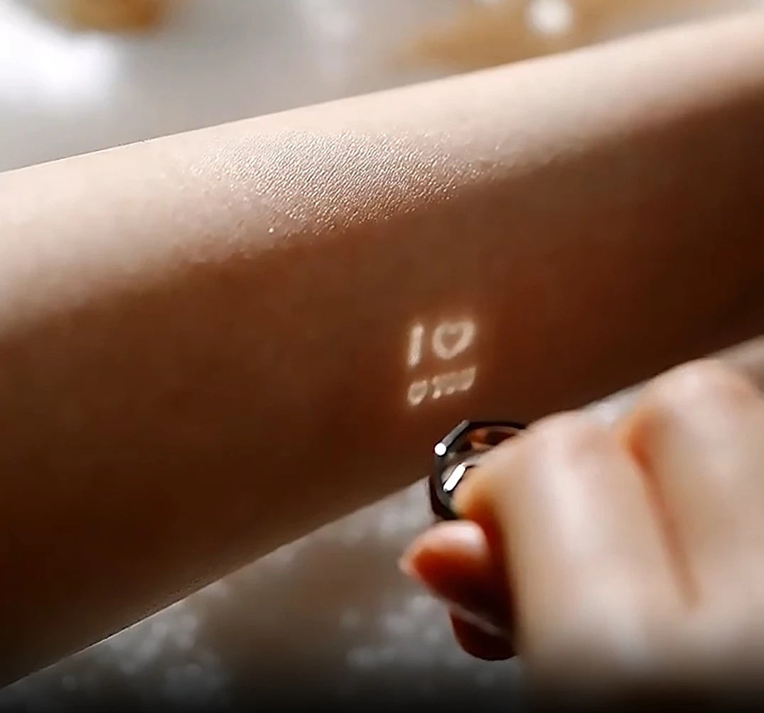 Adjustable Sterling Silver Light Projection Couple Rings