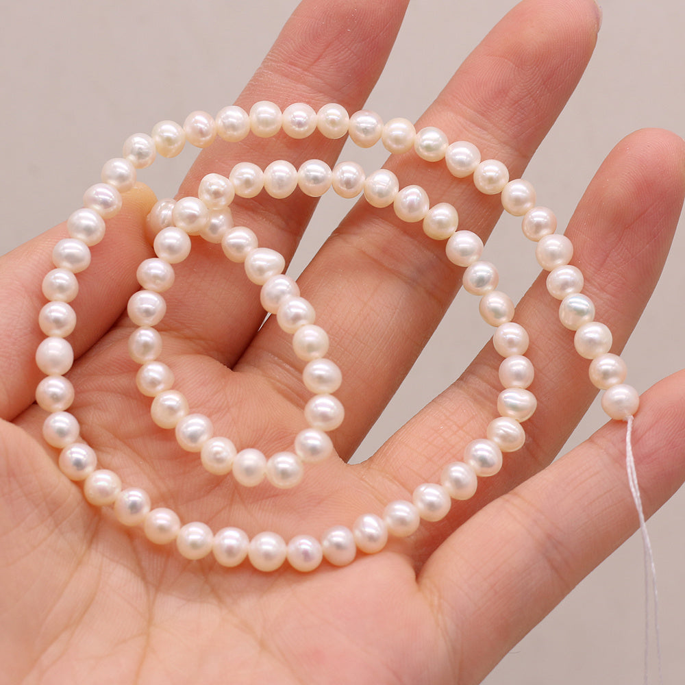 Natural Freshwater Circular Punch Pearl Beads
