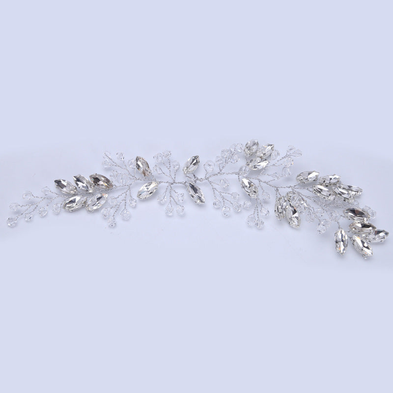 Elegant Crystal Leaf Bridal Headband