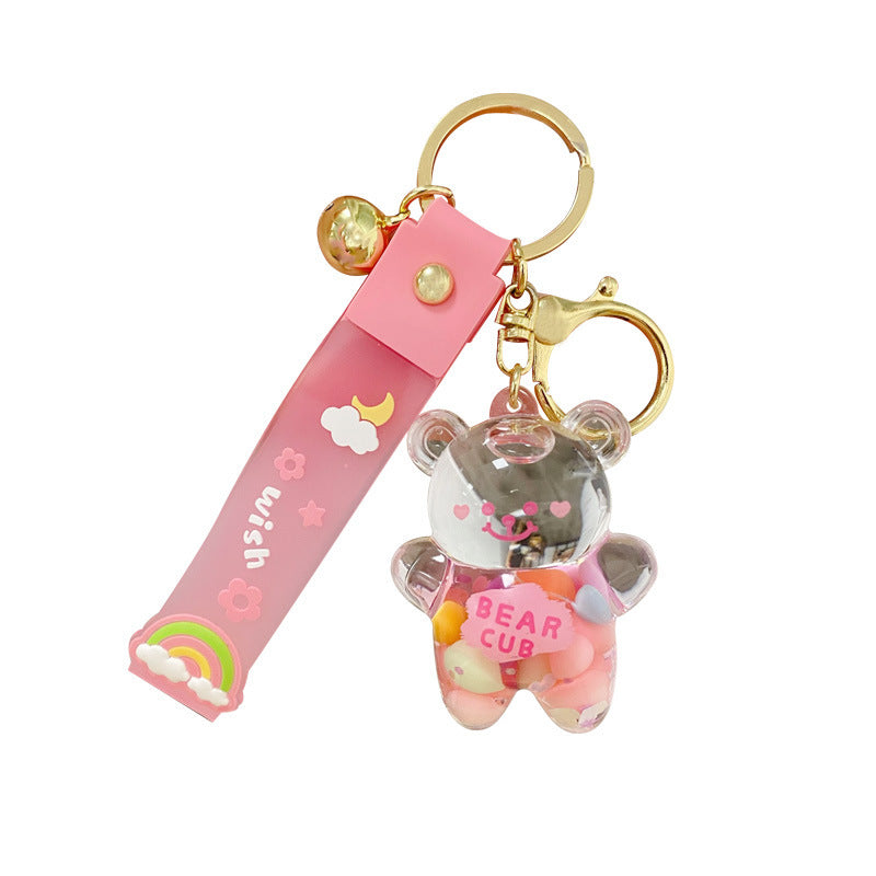 Liquid Oil Bear Keychain