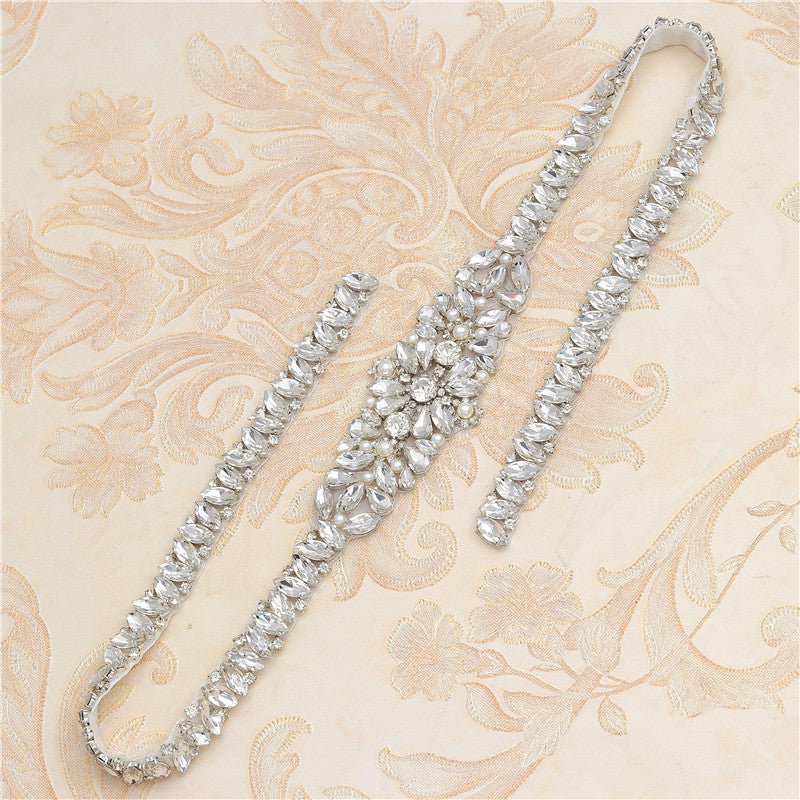 Rhinestone Applique Wedding Dress Waist Belt