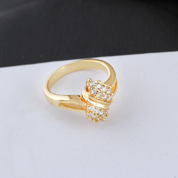 Trendy Gold Zircon Fashion Ring for Girls