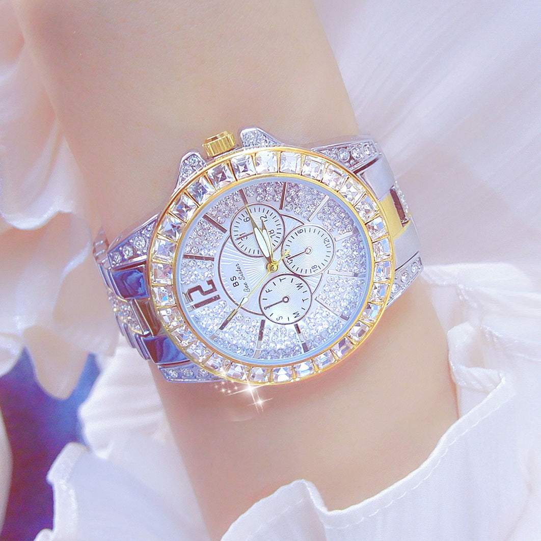 Shimmering Square Rhinestone Watch