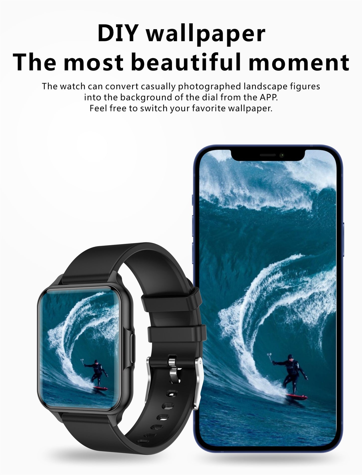 Sports Health Smartwatch: Temperature, Heart Rate & Waterproof