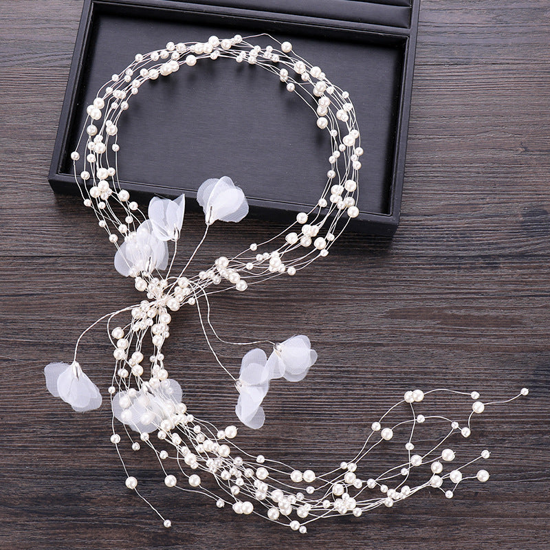 Ethereal Pearl and Beaded Bridal Hairband