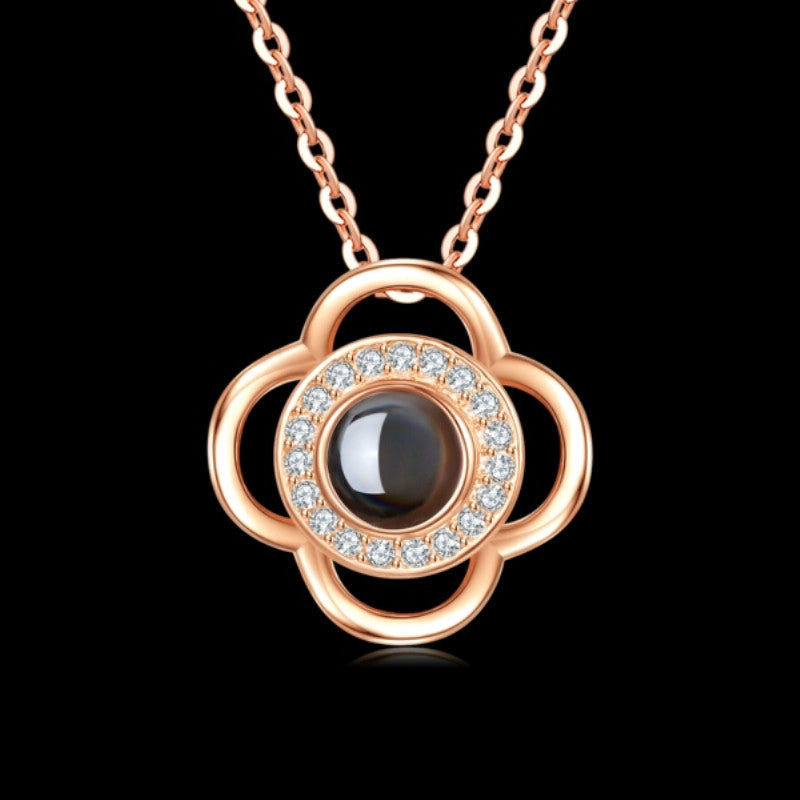 Romantic Rose & Crystal Necklace Gift Set