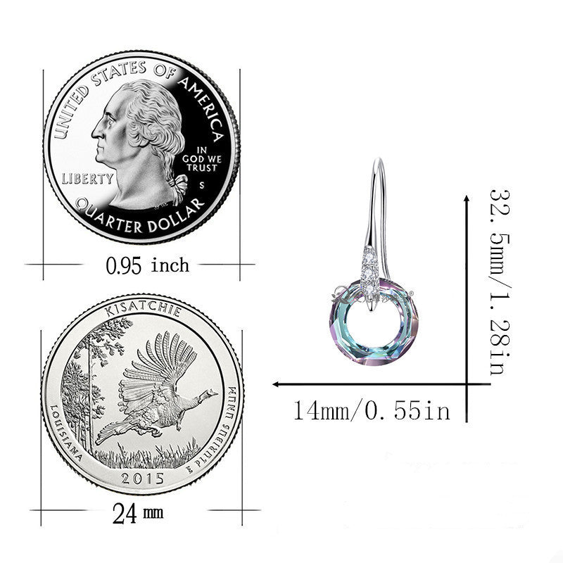 Austrian Crystal S925 Silver Universe Ear Hook Earrings