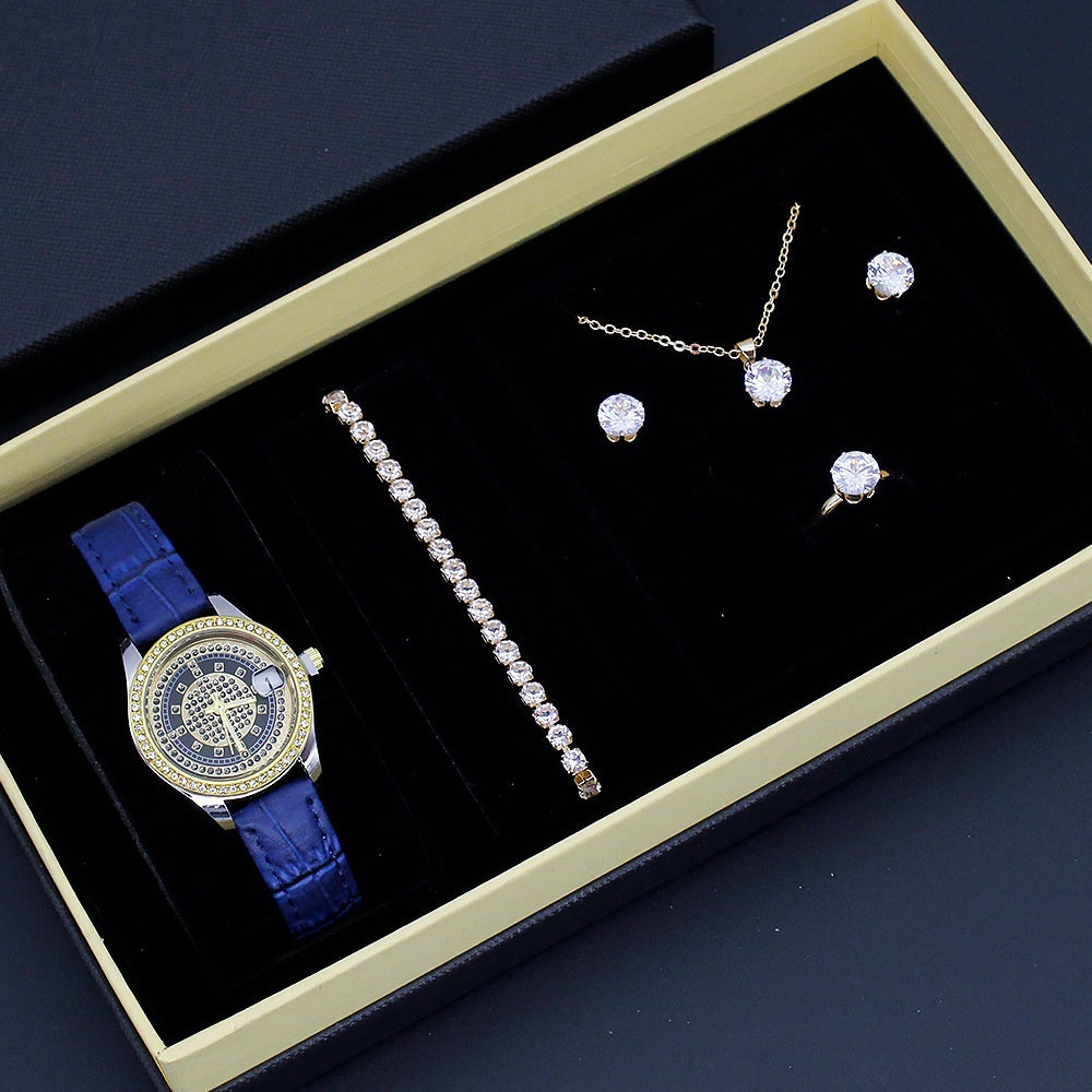 Elegant Women's Watch & Jewelry Gift Set
