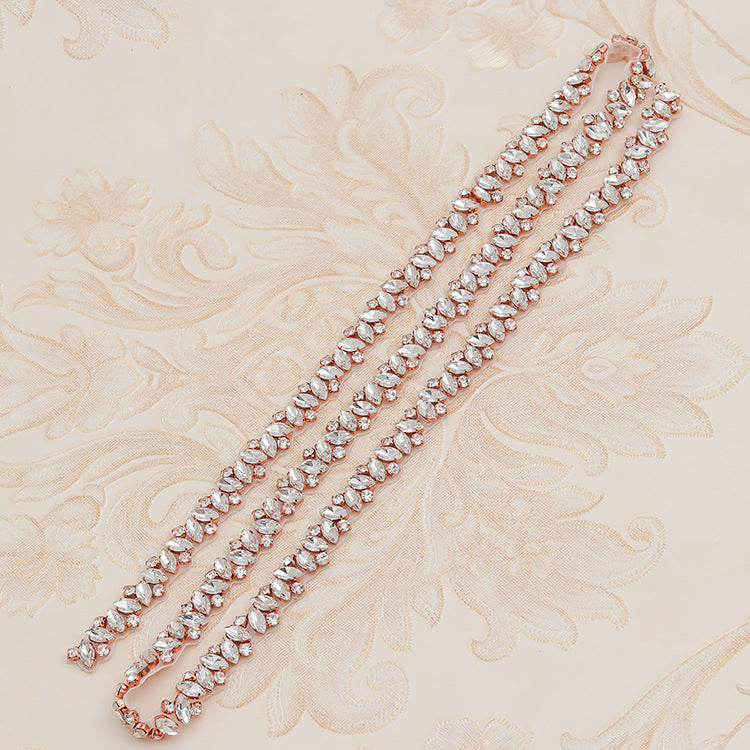 Rhinestone Applique Wedding Dress Waist Belt