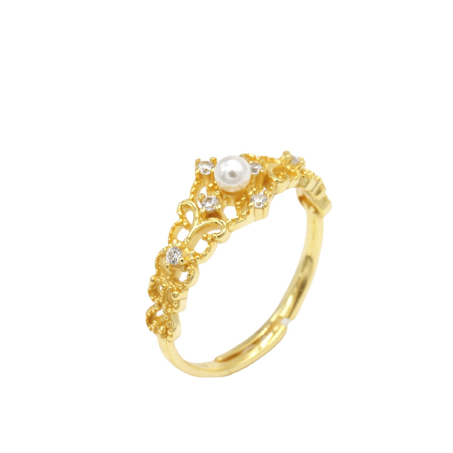 Gold-Plated Antique Hollow Ring