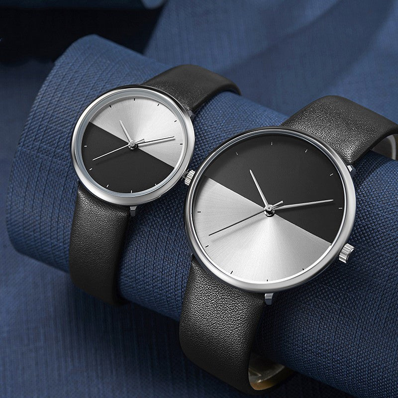 Sophisticated Two-Tone Quartz Couple Watch
