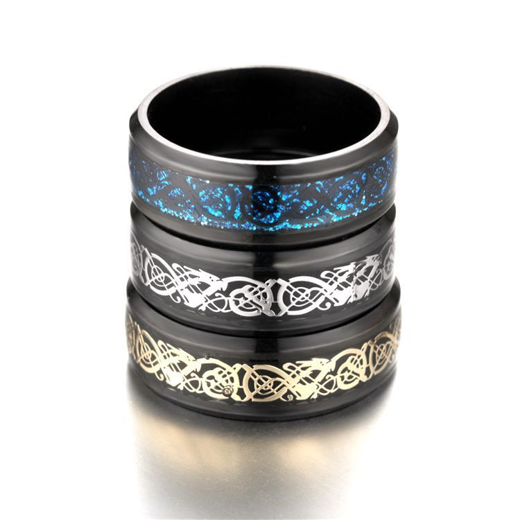 Men's Stainless Steel Dragon Pattern Ring