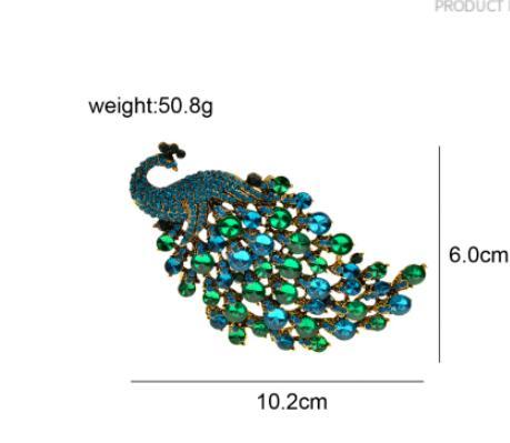 Colorful Peacock Metal Brooch