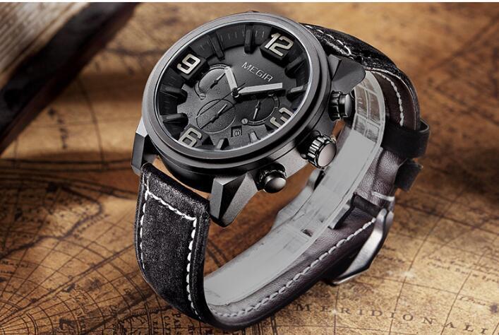 Men's Three-Eye Luminous Waterproof Sport Watch
