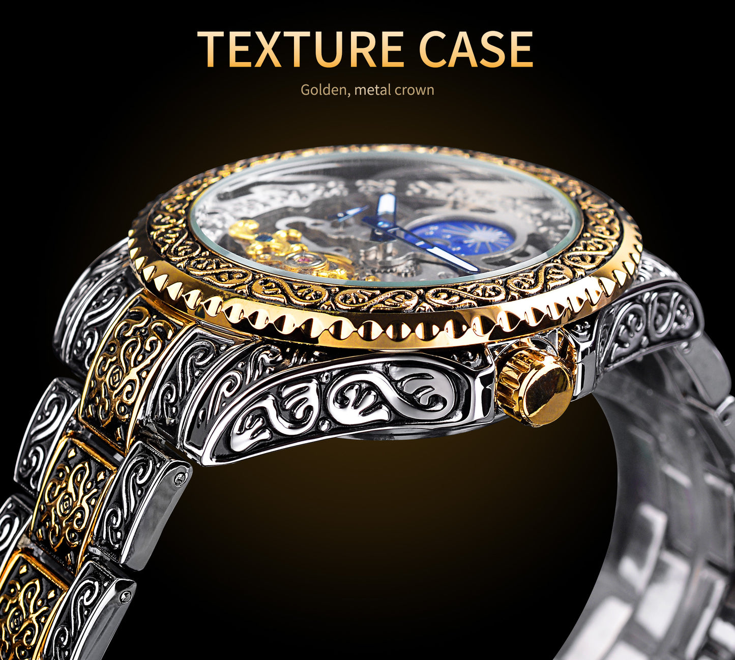 Skeleton Carved Tourbillon Mechanical Watch
