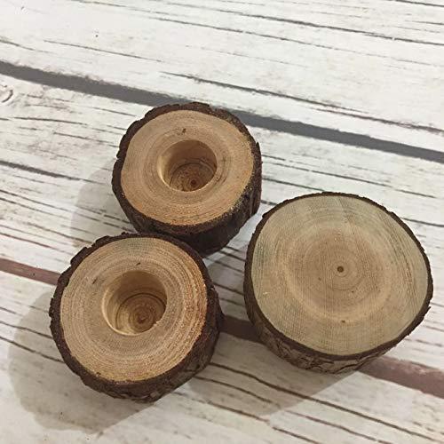 Rustic Wooden Wedding Candle Holder Set