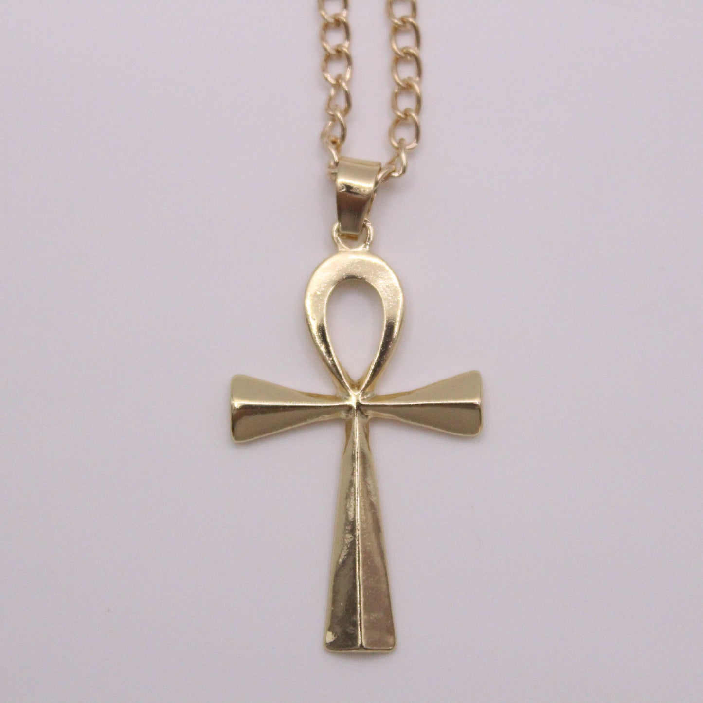 Men's Titanium Steel Ankh Cross Pendant Necklace
