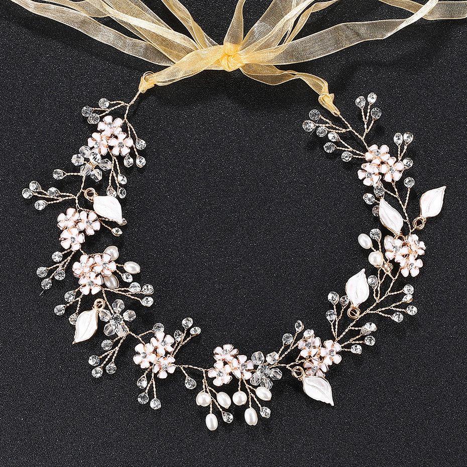 Pearl and Alloy Flower Headband