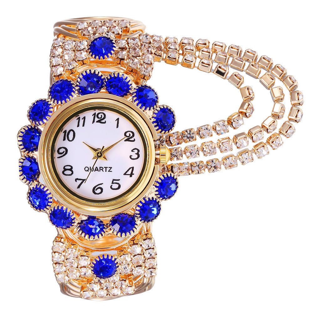 Sparkling Diamond Claw Chain Quartz Watch for Women