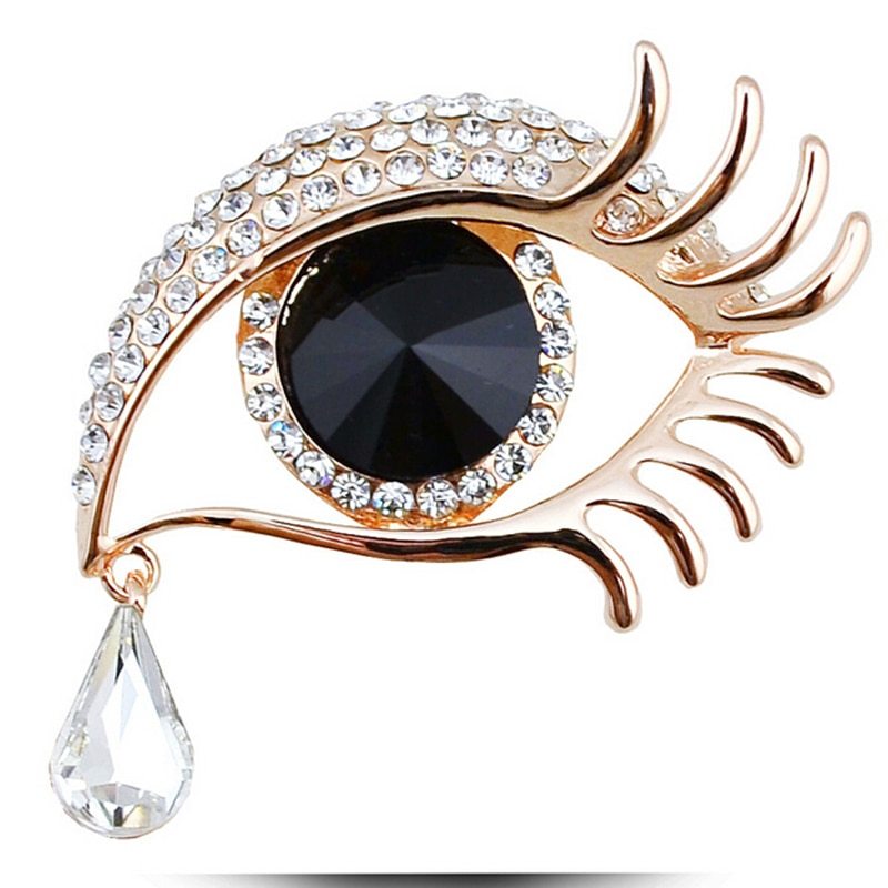 Diamond Eye Teardrop Brooch