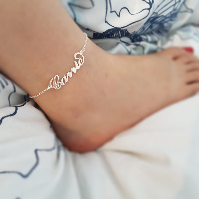 Custom Engraved Name Anklet