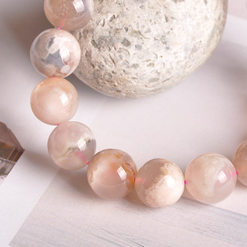 Cherry Blossom Agate Beaded Bracelet