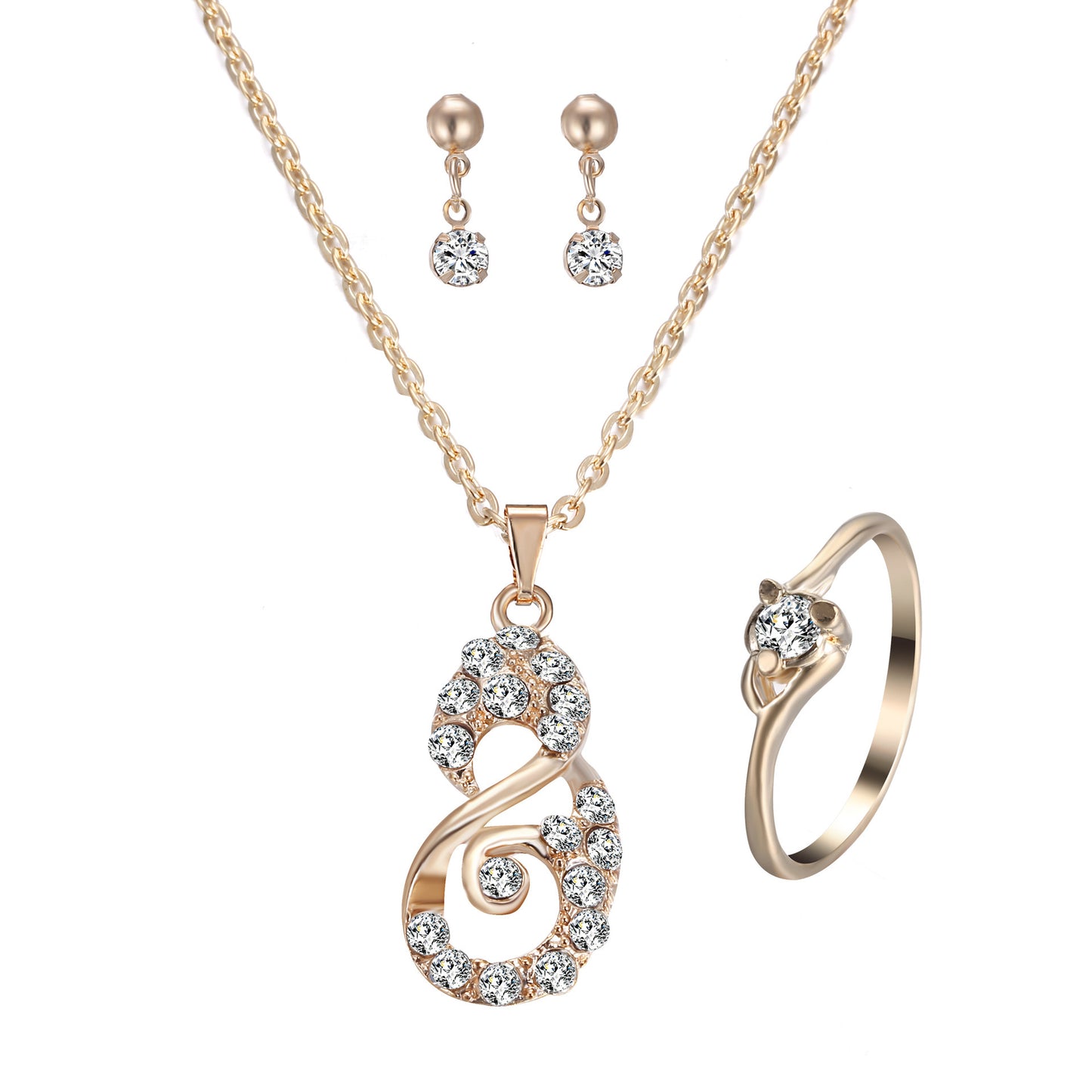 Dazzling Heart Pendant Jewelry Set