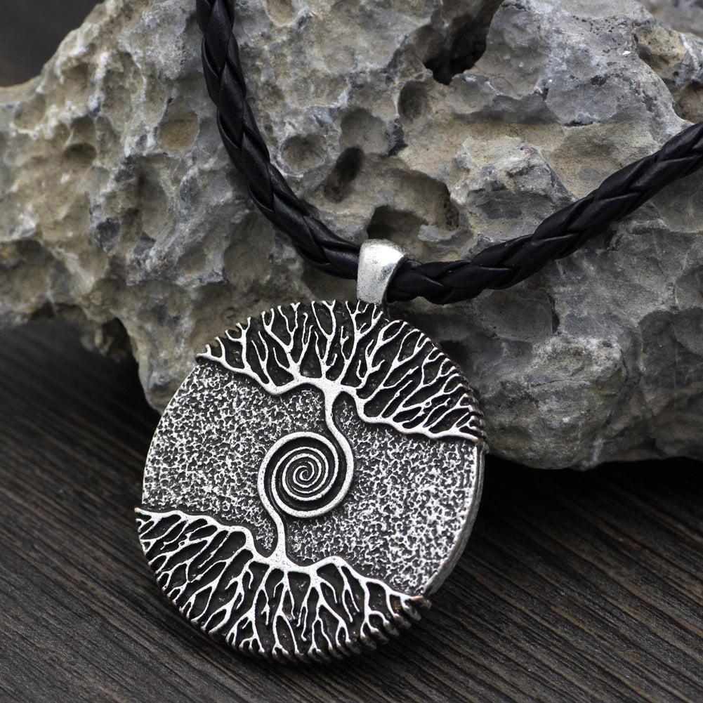 Nordic Mythology Tree of Life Double-Sided Pendant Necklace