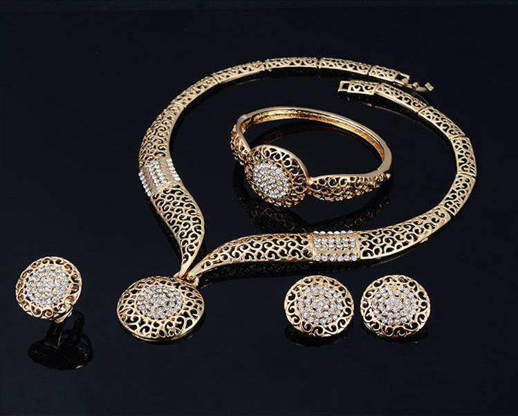 Luxury Rhinestone Four-Piece Jewelry Set