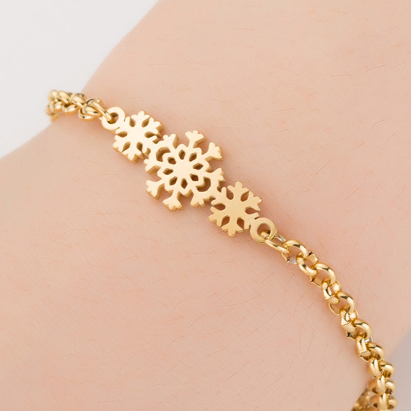 Gold Plated Stainless Steel Charm Bracelets for Women