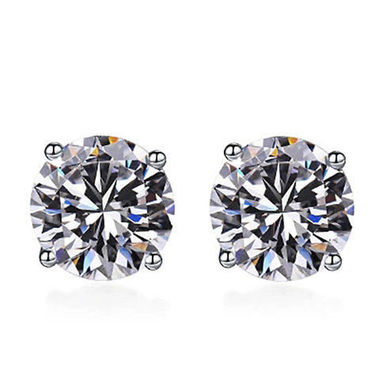Sterling Silver Cubic Zirconia Stud Earring Set