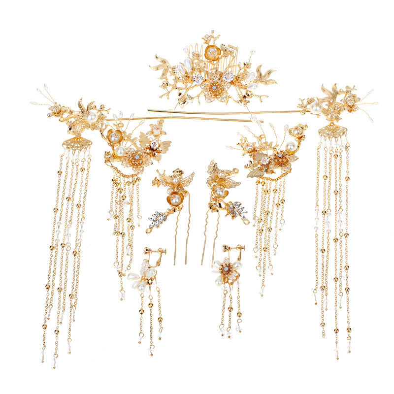 Exquisite Chinese Bridal Hair Jewelry Set