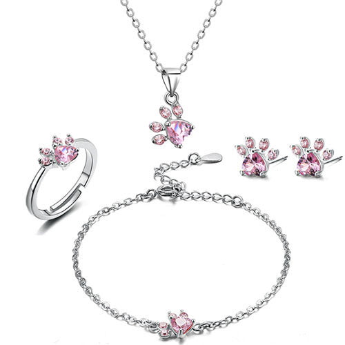 Paw Print Jewelry Set