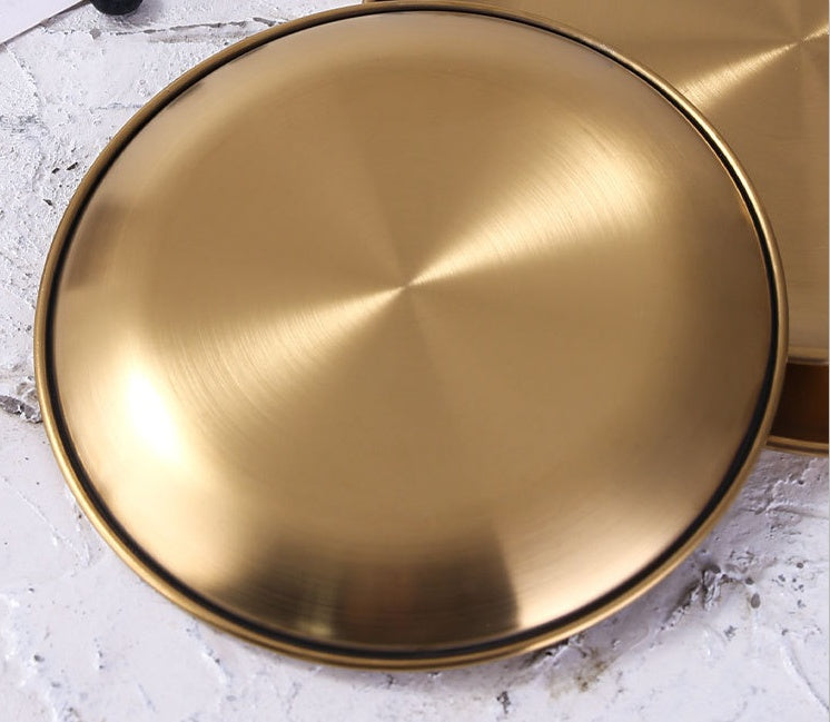 Retro Metal Round Storage Tray