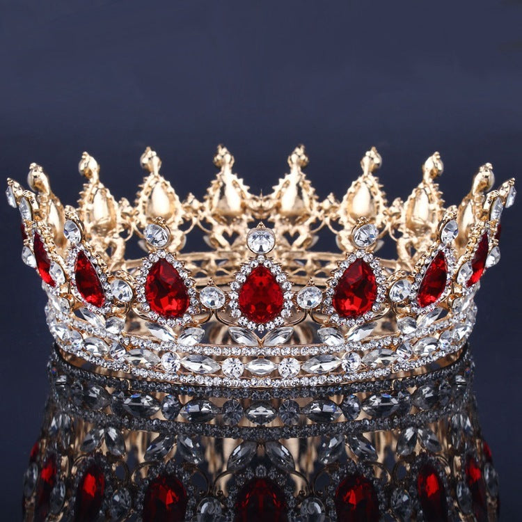 Regal Baroque Rhinestone Bridal Crown Headdress