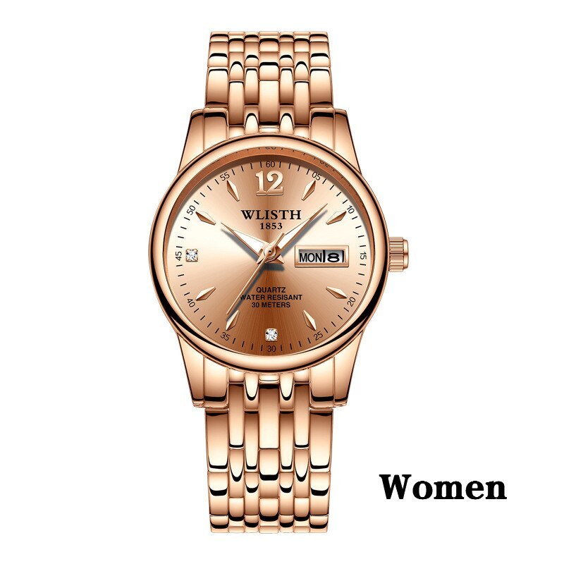 WLISTH Rose Gold Stainless Steel Women's Dress Watch