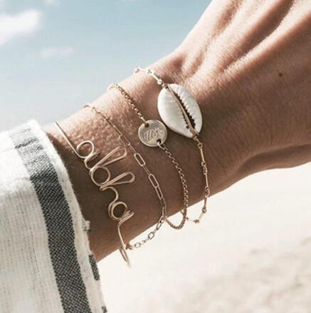 Celestial Charm Bead Chain Bracelet Set