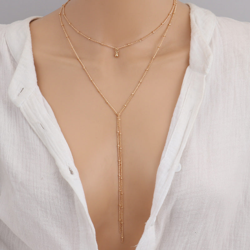 Simple Retro Clavicle Necklace - Multi-Layer Geometric Design