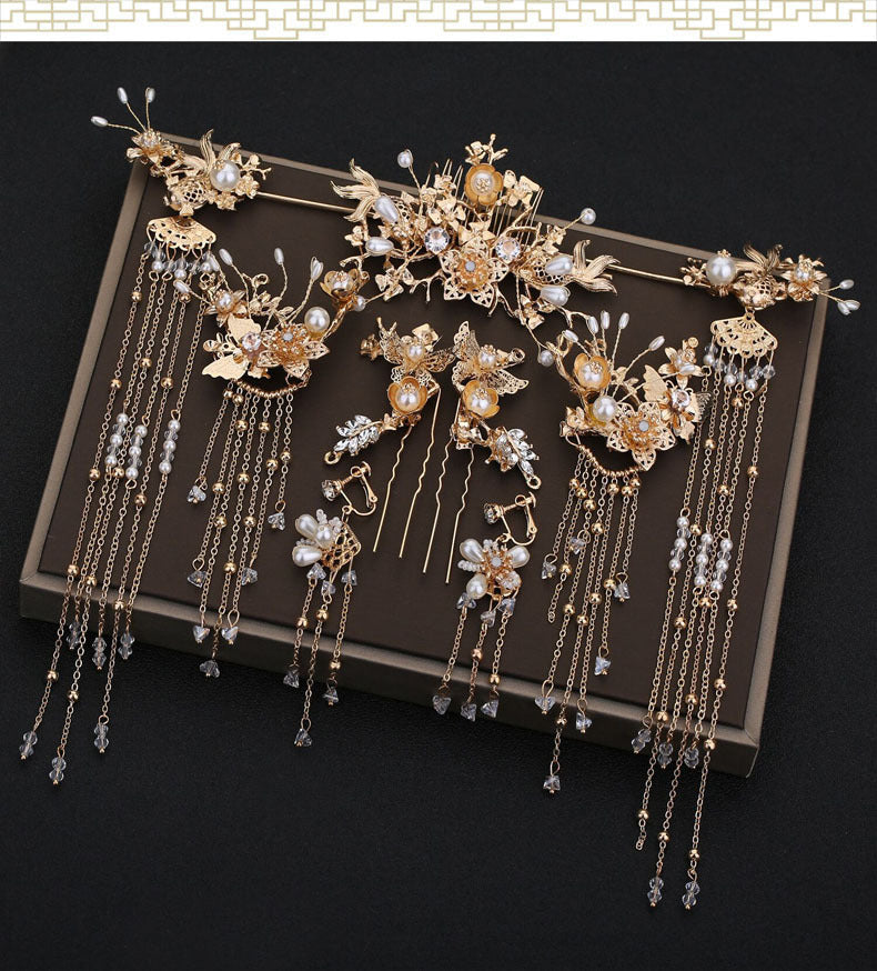Exquisite Chinese Bridal Hair Jewelry Set