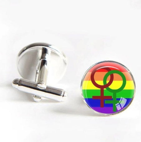 Gay Pride Rainbow Cufflinks
