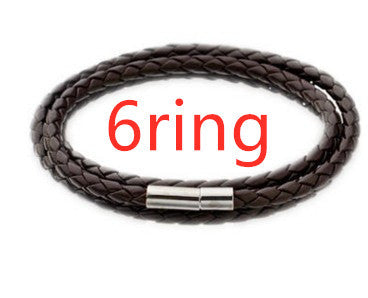 Personalized Braided Leather Name Bracelet for Men