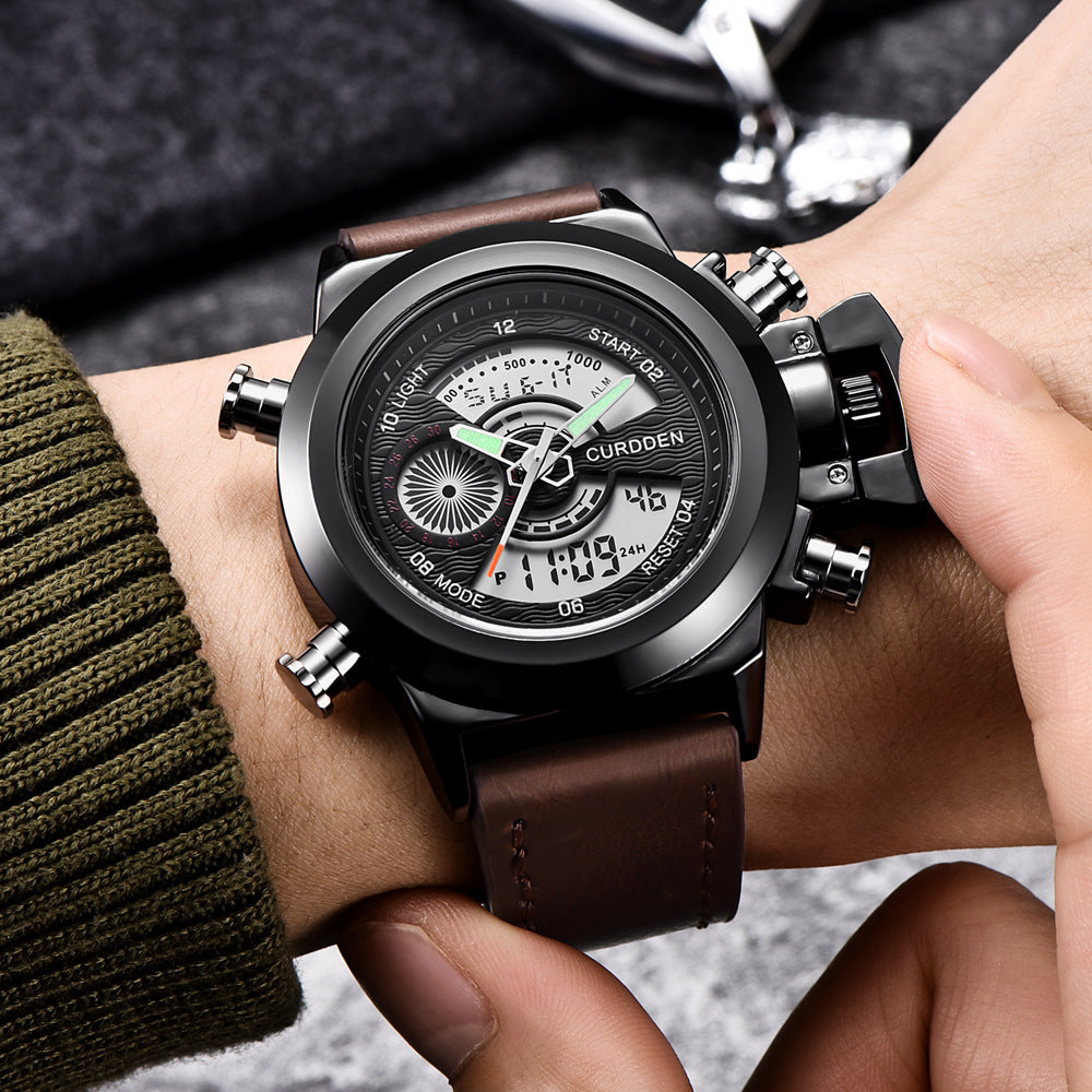 Men's Fashion Multi-functional Double Display Sports Watch