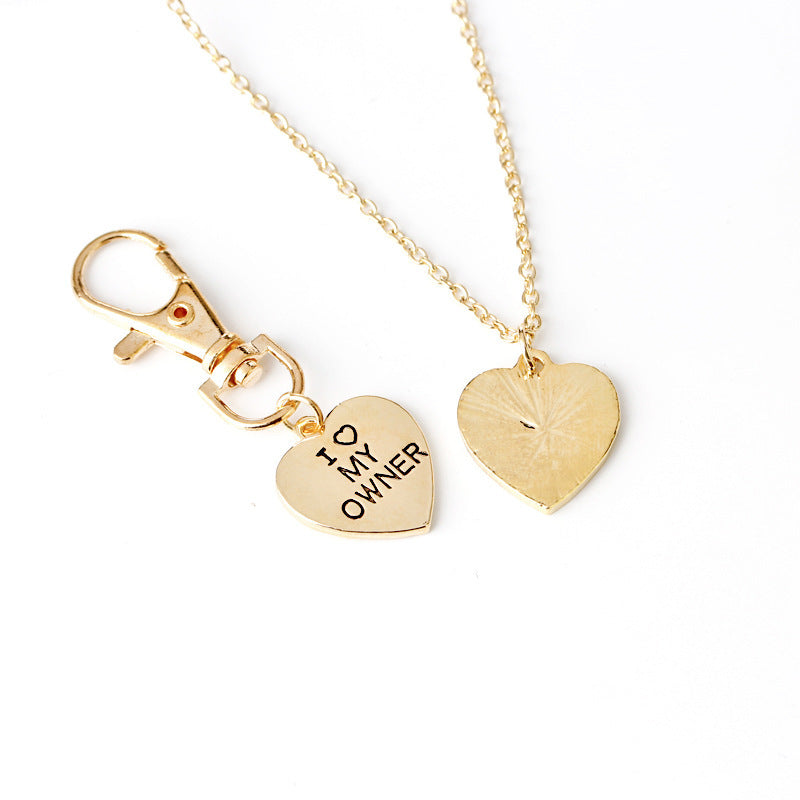 "I Love My Dog" Bone & Heart Necklace Set