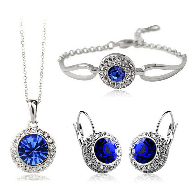Sparkling Deep Blue Crystal Ensemble
