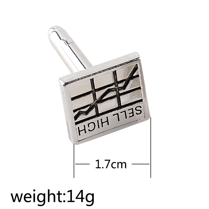 Engraved "Buy Low Sell High" Business Cufflinks