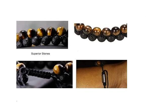 Tiger's Eye & Lava Stone Wellness Bracelet