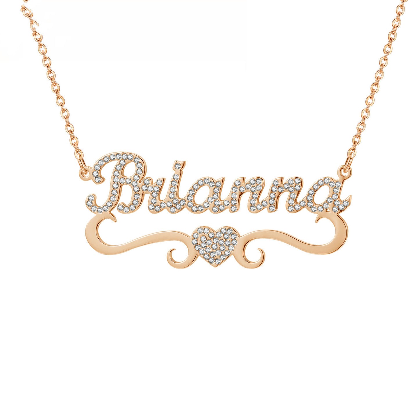 Personalized Iced Out Heart Name Necklace