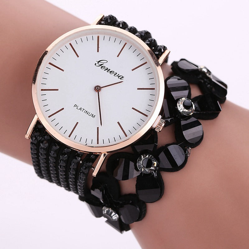 Sparkling Floral Quartz Wristwatch